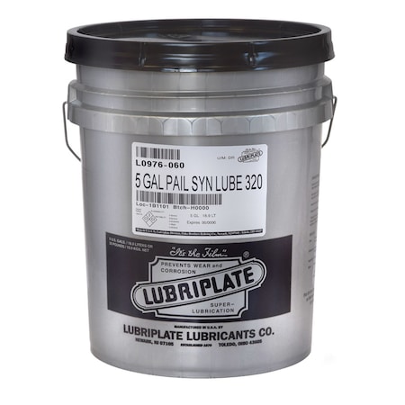 Lubriplate Syn Lube 320, 5 Gal Pail, Synthetic Pao Fluid For Gear Boxes, Iso-320 L0976-060